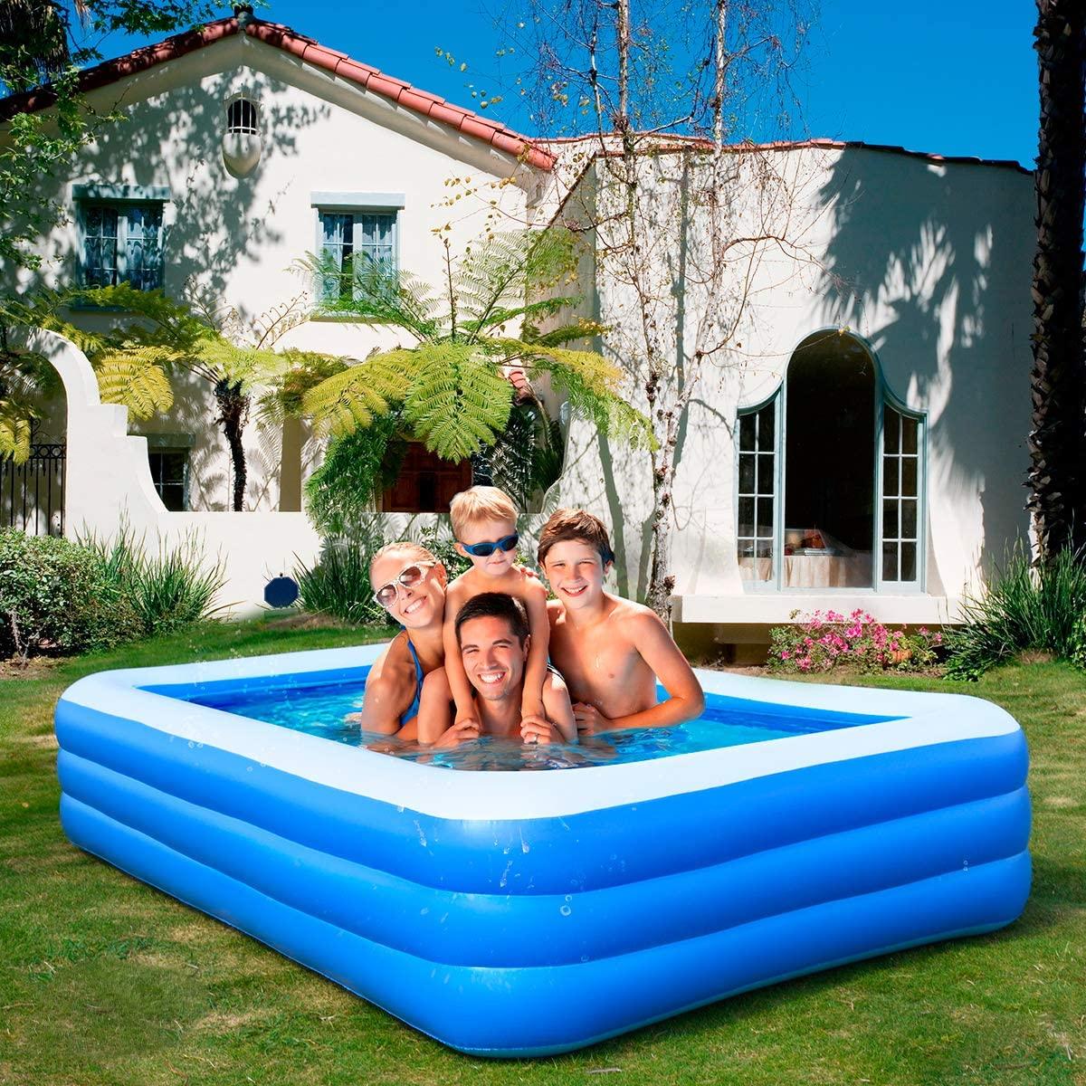 Ruixin Inflatable Swimming Pools, Inflatable Kiddie Pools,Family Swimming Pool，for Adults, Babies, Kids, Outdoor, Garden,Backyard (153X78X24 in)
