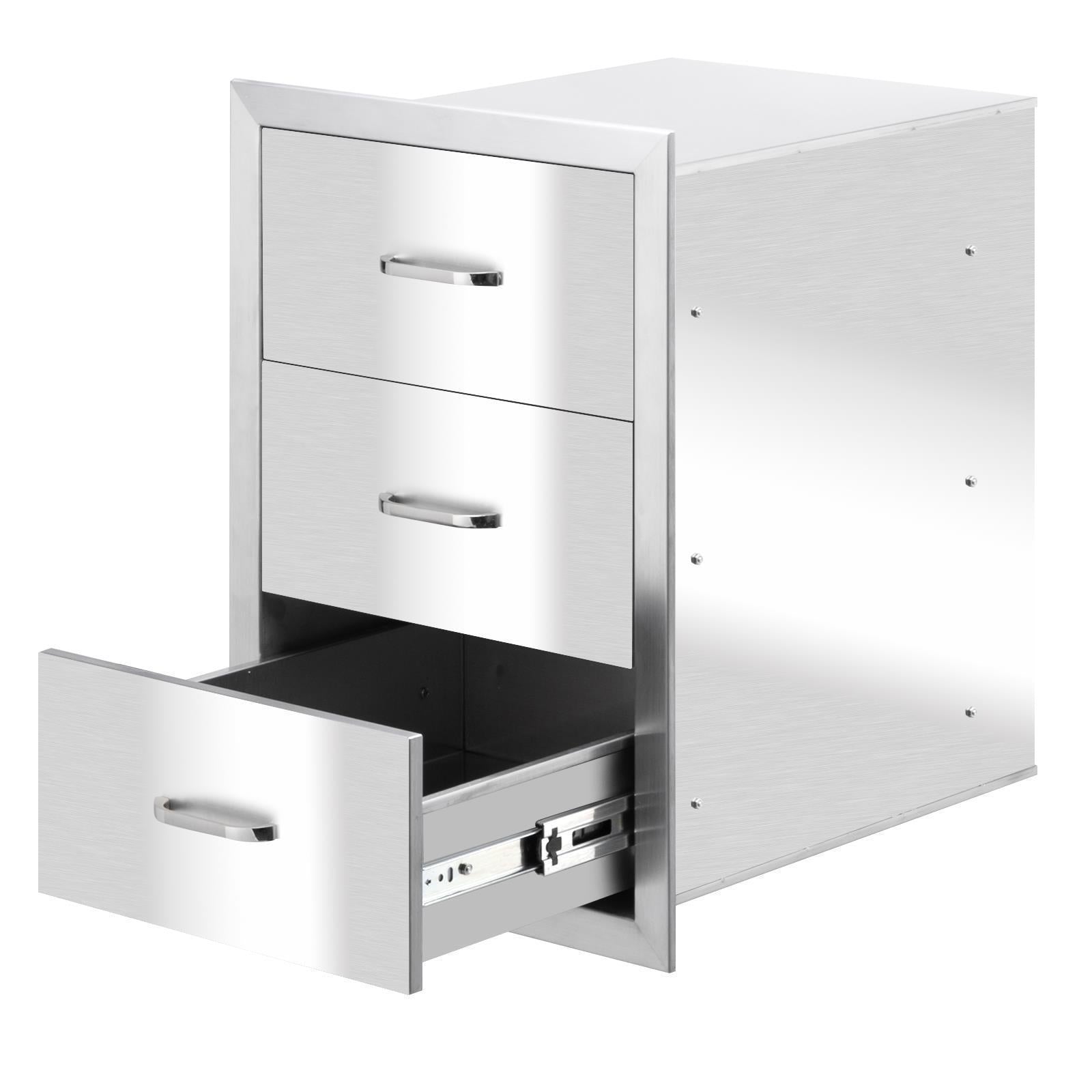 Multi-size Outdoor Kitchen Drawer BBQ  Steel Access Drawer Silver