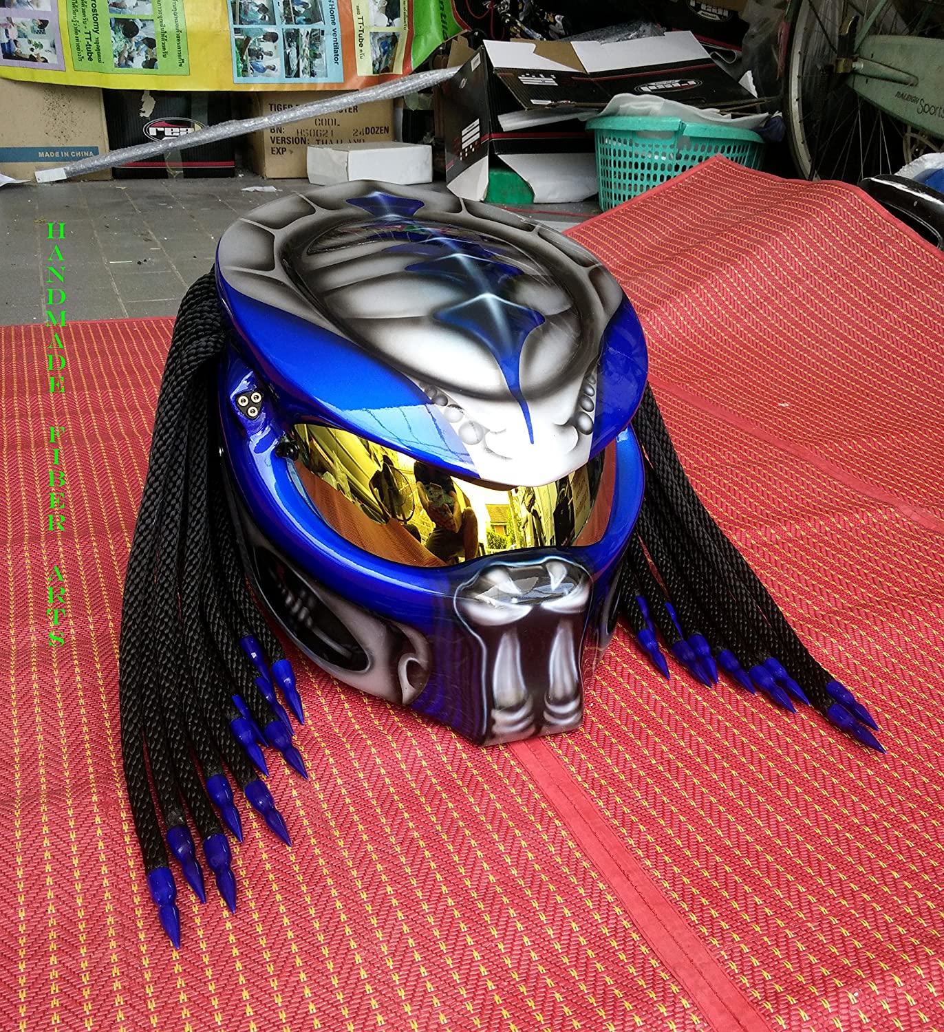 Helmet Art Thai HAT 111 Blue Custom Predator Motorcycle Helmet …