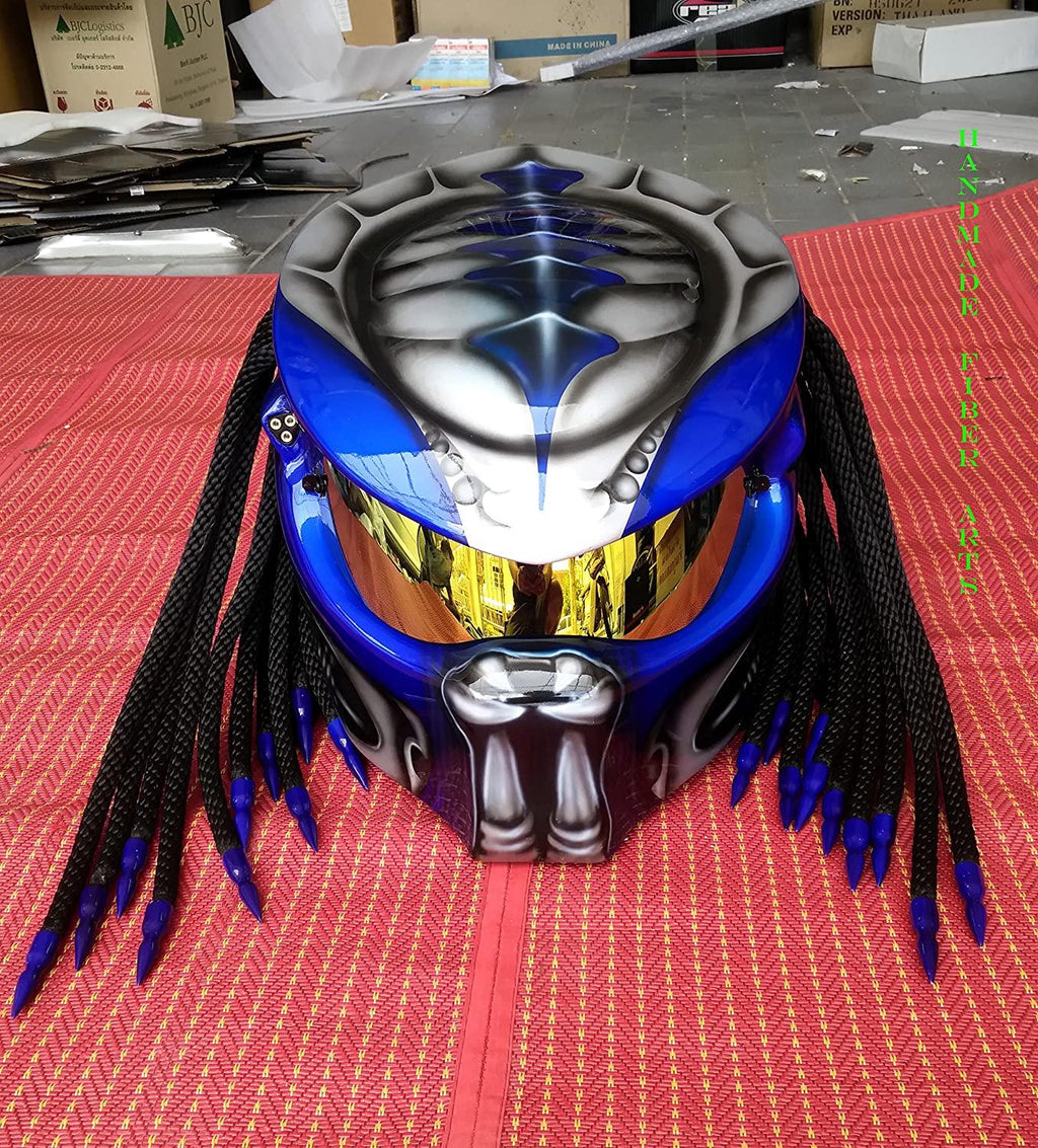 Helmet Art Thai HAT 111 Blue Custom Predator Motorcycle Helmet …
