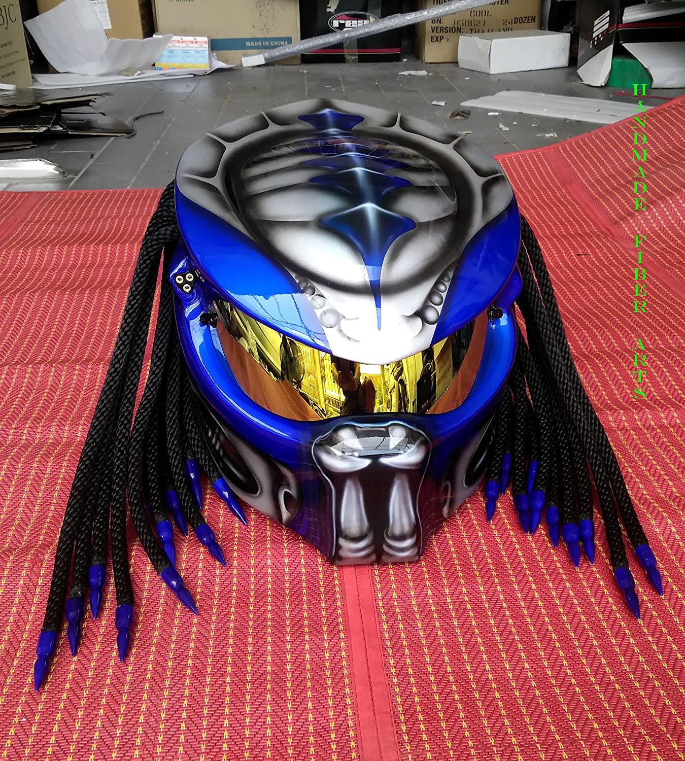 Helmet Art Thai HAT 111 Blue Custom Predator Motorcycle Helmet …